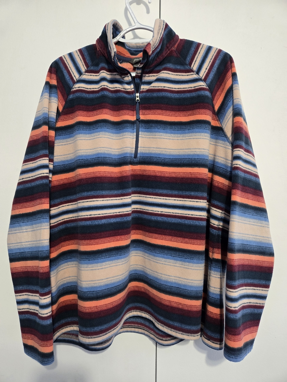 Eddie Bauer 2XL Striped Fleece Pullover Quarter Zip Southwest Jacket